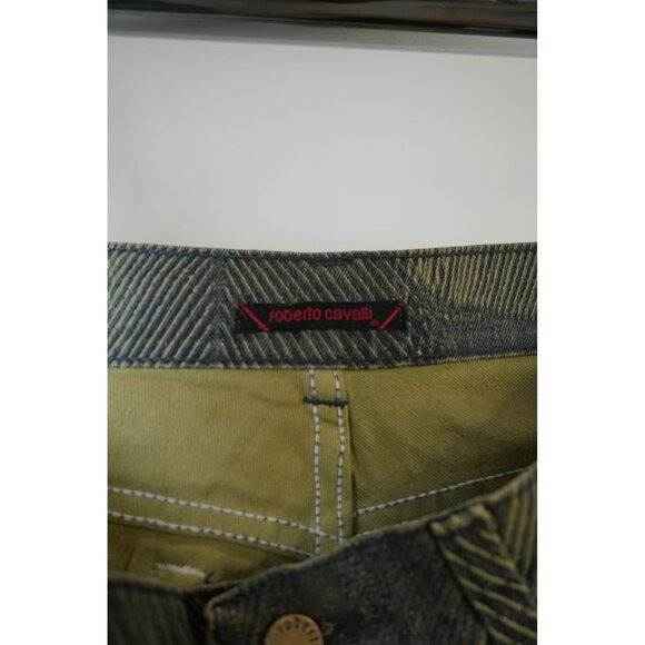VTG Roberto Cavalli Textured Pattern Straight Leg Denim Jeans Gray W31 Men's - Picture 3 of 12